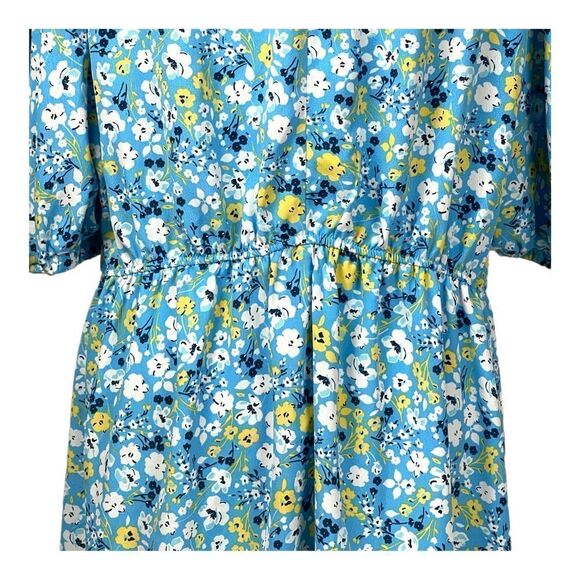 NEW LOOK Women's Fit And Flare Midi Dress in Blue Floral Size 14 - Picture 7 of 9